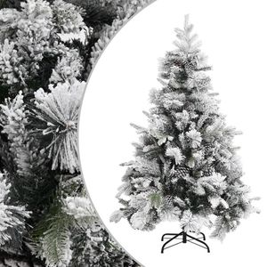 vidaXL Kerstboom met dennenappels en sneeuw 150 cm PVC en PE