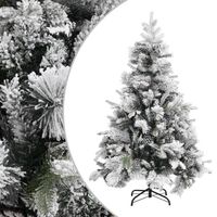 vidaXL Kerstboom met dennenappels en sneeuw 150 cm PVC en PE - thumbnail