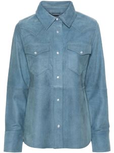 STAND STUDIO chemise Western en cuir - Bleu