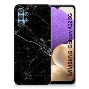 Samsung Galaxy A32 5G TPU Siliconen Hoesje Marmer Zwart - Origineel Cadeau Vader