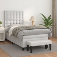 Boxspring met matras kunstleer wit 90x190 cm
