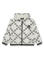 Karl Lagerfeld Kids hoodie zippé à motif monogrammé - Blanc - thumbnail