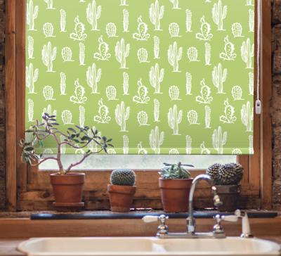 Rolgordijnen badkamer Cactus naadloze achtergrond