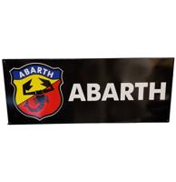 Abarth Logo Zwart Emaille Bord - 90 x 35cm