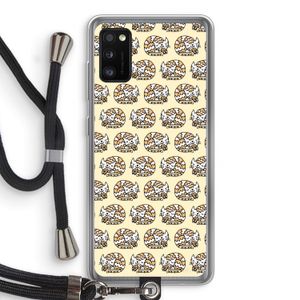 Slapende poes: Samsung Galaxy A41 Transparant Hoesje met koord