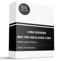 Molton Hoeslaken Luna Splittopper 2 PACK 140x200 Cm Waterdicht Luna Bedding - Dekbed-Discounter.nl