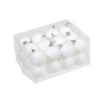 Othmar Decorations Kerstballen - klein formaat - 24x stuks - wit - D4 cm - sneeuw effect - kunststof