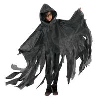 Funny Fashion Halloween verkleed cape/gewaad met kap - Spook/geest - Grijs - Voor kinderen One size  -