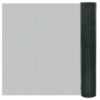 VidaXL Kippengaas 10x1 m gegalvaniseerd staal met pvc-coating groen