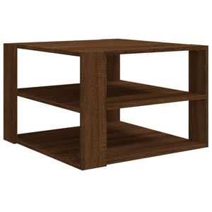 vidaXL Salontafel 60x60x40 cm bewerkt hout bruin eikenkleur