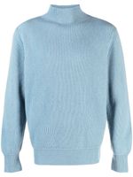 TOM FORD pull en maille nervurée à col montant - Bleu