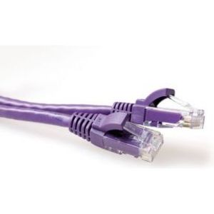 ACT Paarse 7 meter U/UTP CAT6A patchkabel snagless met RJ45 connectoren