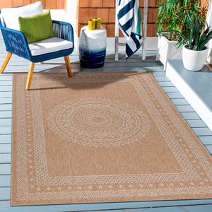 Jute Buitenkleed Dhaka Sun - 120x170cm - Beige Vintage Vloerkleed - 123vloerkleed.nl is de online webshop voor vloerkleden en woonaccessoires.