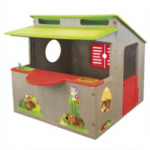 Paradiso Toys Kiosk Speelhuis 139 x 118 cm Bruin/groen/rood