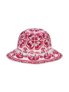 Dolce & Gabbana Kids bob à imprimé Majolica - Rose