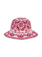 Dolce & Gabbana Kids Majolica-print bucket hat - Rose