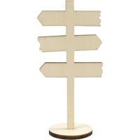 Creativ Company Houten bord pijlen op voet, 12cm