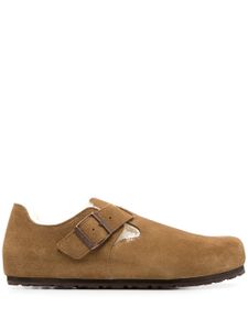 Birkenstock chaussons London à bordure en peau lainée - Marron