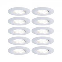 Paulmann LED-inbouwlamp voor badkamer Set van 10 stuks 65 W Wit (mat)