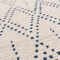 Easy Living - Vloerkleed Nepal Boho Cream/Blue Diamond Rug -