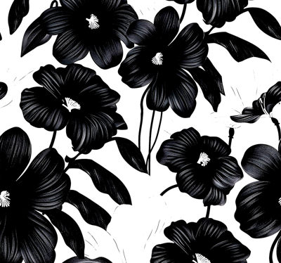Zwarte klaproos behang bloemen