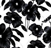 Zwarte klaproos behang bloemen