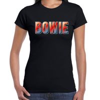 Bowie fun tekst t-shirt zwart dames - thumbnail