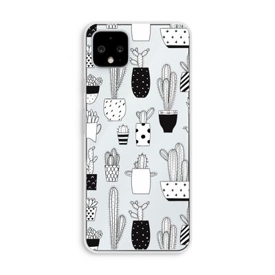 Cactusmotief: Pixel 4 XL Transparant Hoesje