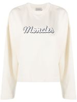 Moncler sweat en coton à logo brodé - Tons neutres - thumbnail