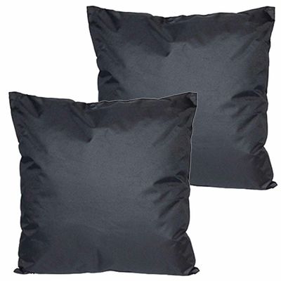 Buitenkussens - 2x - Zwart - 60 x 60 cm - binnen/buiten