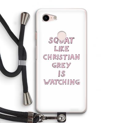 Christian Grey: Pixel 3 Transparant Hoesje met koord