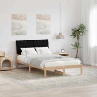 Bedframe met Gevoerd Hoofdgedeelte Bruin 120 x 190 cm