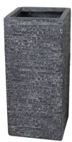 Mega Collections Plantenbak Kubus Hoog Clayfibre - L27x B27x H60 cm - Grafiet