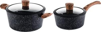 Westinghouse Pannenset Marble Wood - Braadpan ø 24 cm & steelpan ø 18 cm - inductie en alle andere warmtebronnen - 2 Delig