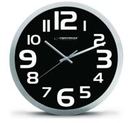 Esperanza EHC013K Wall Clock - Zurich - Black Kwartsklok Ovaal Zwart, Wit