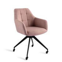 Jesper Home Draaibare Eetkamerstoel 'Noto' Caster Black, kleur Vintage Rose Jesper Home Draaibare Eetkamerstoel 'Noto' Caster Black, kleur Vintage Rose