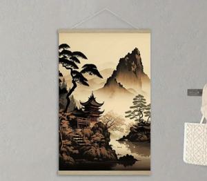 Muurschildering op Canvas - Japans Landschap - 20x30 cm type 2 - Home & Living - Spiritueelboek.nl