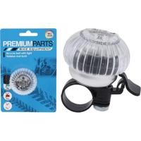 Fietsbel met Licht 6x4.8 cm Transparant/Zwart