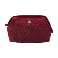 Cosmetic Purse Large Velvet Quiltey Days Red - thumbnail