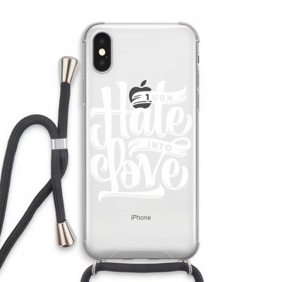 Turn hate into love: iPhone XS Max Transparant Hoesje met koord