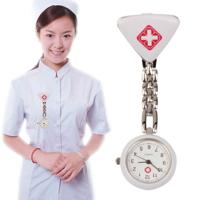 Draagbare legering verpleegkundige ronde Quartz horloge horloge met Pin(Silver)