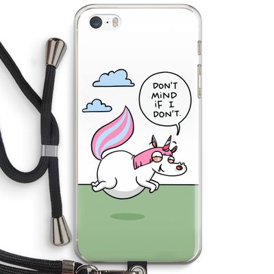 Unicorn: iPhone 5 / 5S / SE Transparant Hoesje met koord
