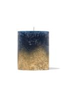 HEMA Rustieke Kaars Ø7x8 Donkerblauw/goud (goud)