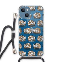 Slapende poes: iPhone 13 Transparant Hoesje met koord