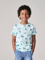T-shirt voor jongens met print mintgroen