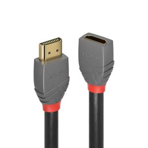 LINDY 36477 HDMI-kabel HDMI Verlengkabel HDMI-A-stekker, HDMI-A-bus 2.00 m Antraciet, Zwart, Rood 4K UHD, Vergulde steekcontacten