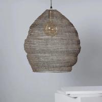 Hanglamp zwart net gevlochten &apos;Eimear&apos; e27 fitting rond 47 cm