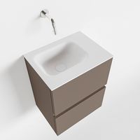 Toiletmeubel Mondiaz Ada | 40 cm | Meubelkleur Smoke | Lex wastafel Talc Rechts | Zonder kraangat