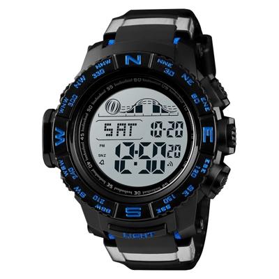 SKMEI 1380 mannen modieuze buiten 50m waterdichte digitale horloge grote Dial sport pols Watch(Blue)