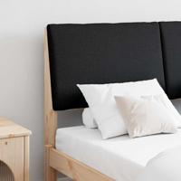 Gestoffeerd hoofdbord Zwart 140 cm Massief grenenhout
